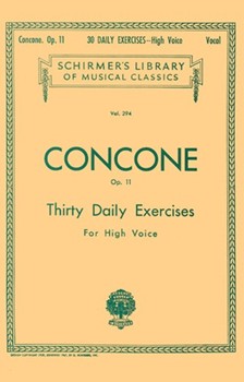 30 Daily Exercises Opus 11 by Concone Joseph for High Voice