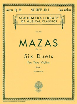 6 Duets Opus 39 Bk 1 by Mazas Jacques Fereol for Violin Duet