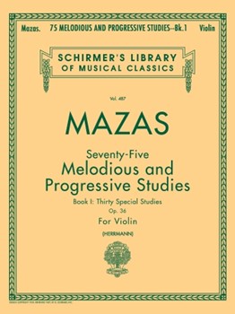 75 Melodious & Progressive Studies Opus 36 by Mazas / Herrmann for Violin Method (Book 1)