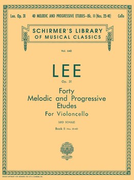 40 Melodic & Progressive Etudes Bk 2 by Lee and Schulz for Cello Method (Book 2)