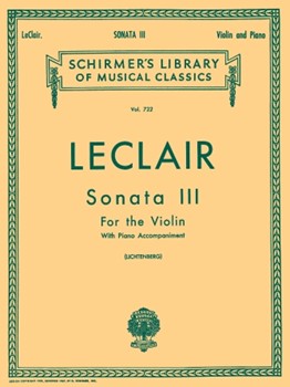 Sonata #3 In D Major by Leclair - Lichtenberg Leopold - for Violin and Piano