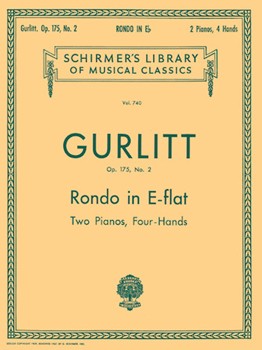 Rondo In E Flat Opus 175 #2 by Gurlitt Cornelius for 2 Piano 4 Hands