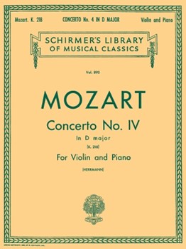 Concerto #4 In D Major K218 by Mozart Wolfgang Amadeus - Herrmann Eduard - for Violin and Piano