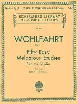 50 Easy Melodious Studies Opus 74 Book 2 by Wohlfahrt Franz for Violin Method (Book 2)
