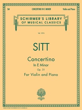 Concertino In E Minor Opus 31 by Sitt Hans for Violin and Piano