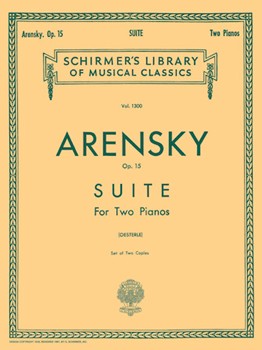 Suite For Two Pianos Opus 15 by Arensky Anton Stepanovich - Osterle - for 2 Piano 4 Hands