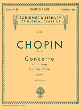 Concerto #2 Opus 21 F Minor by Chopin Frederic - Joseffy - for 2 Piano 4 Hands