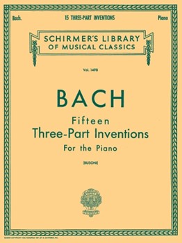 15 Three-Part Inventions - Schirmer Library of Classics Volume 1498 Piano Solo
