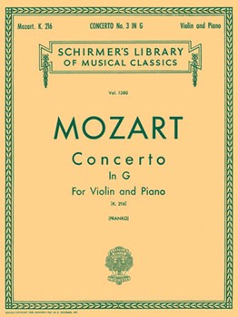 Concerto No. 3 in G, K.216 - Schirmer Library of Classics Volume 158 Score and Parts Violin