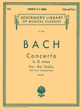 Concerto In G Minor by Bach Johann Sebastian for Violin and Piano