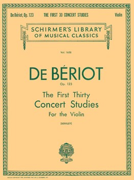 1st 30 Concert Studies Opus 123 by de Beriot Charles-Auguste - Berkley - for Violin Method