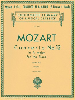 Concerto #12 K414 A Major by Mozart Wolfgang Amadeus - Philipp - for 2 Piano 4 Hands
