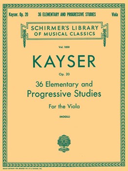 36 Elementary and Progressive Studies - Schirmer Library of Classics Volume 1850 Viola Method viola