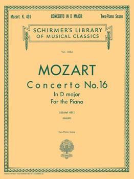 Concerto #16 K451 D Major by Mozart Wolfgang Amadeus - Philipp - for 2 Piano 4 Hands