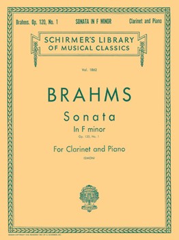 Sonata in F Minor, Op. 120, No. 1 - Schirmer Library of Classics Volume 1862 Score and Parts Clarinet