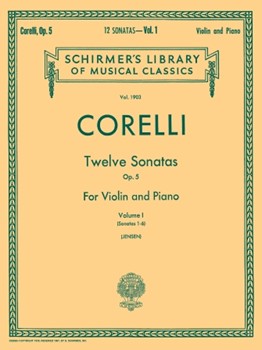 12 Sonatas Opus 5 Volume 1 #1-6 by Corelli Arcangelo - Jensen - for Violin and Piano