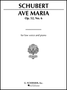 G Schirmer Schubert F   Ave Maria - Low in G - Vocal Score