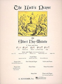Lord's Prayer by Malotte Albert Hay D-flat for Medium High Voice (w/Piano)