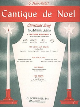 Cantique De Noel (O Holy Night) by Adam Adolphe C - Deis Carl - Key of Eb for Hi and Piano