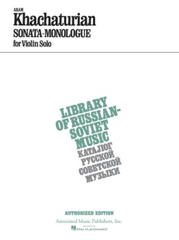Sonata-Monologue by Khachaturian Aram Il'yich for Violin