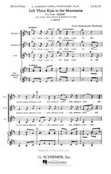 Lift Thine Eyes To The Mountains by Mendelssohn Felix for SSA a cappella