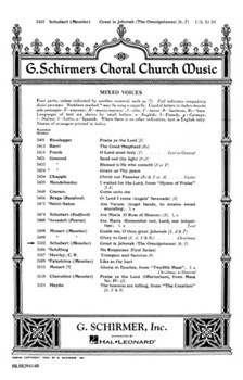 Great Is Jehovah (The Omnipotence) by Schubert Franz - Messiter A - for SATB