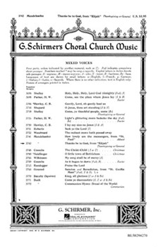 Thanks Be To God From "elijah" by Mendelssohn Felix for SATB