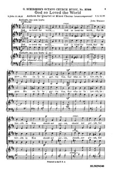 God So Loved The World by Stainer John for SATB
