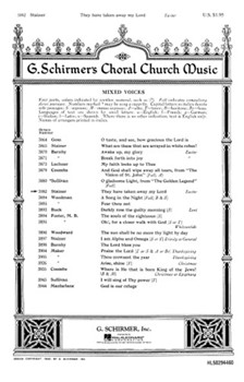 They Have Taken Away My Lord Organ by Stainer John for SATB
