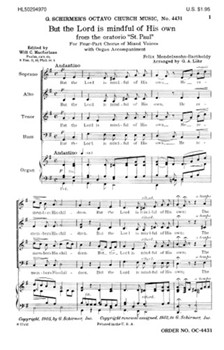 But The Lord Is Mindful Of His Own by Mendelssohn Felix - G Lohr - for SATB
