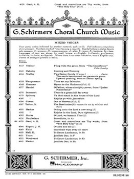 Great and Marvelous Are Thy Works (From The Holy City) by Gaul Alfred for SATB