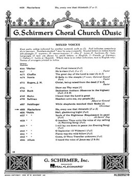 Ho Every One That Thirsteth by MacFarlane Will C for SATB