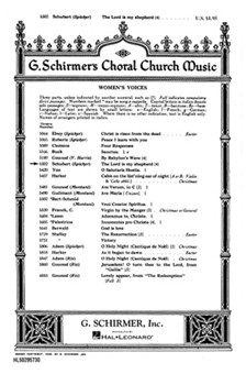 Lord Is My Shepherd by Schubert Franz - Spicker Max - for SSAA