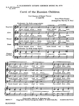 Carol of Russian Chldren by Folk Song - Gaul Harvey - for SATB