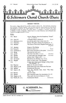 Glory To God From "messiah" by Handel George Frideric for SATB