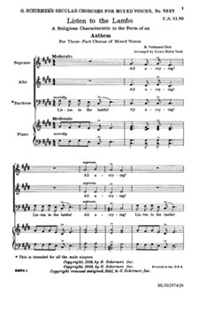 Listen To The Lambs by Dett Robert Nathaniel - Nash Grace - for SAB and Piano