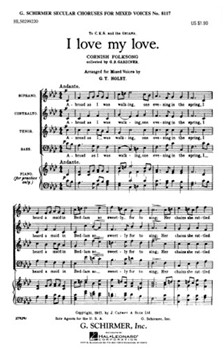 I Love My Love by Cornish Folksong - Holst Gustav - for SATB