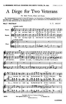 Dirge For Two Veterans With Brass & Drum by Holst Gustav for TTBB