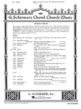 Here Yet Awhile (from St. Matthew Passion) by Bach Johann Sebastian for SSAATTBB