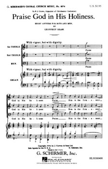 Praise God in His Holiness by Shaw Geoffrey for 3-Part
