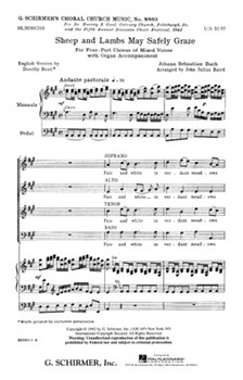 Sheep & Lambs May Safely Graze by Bach Johann Sebastian - J Baird - for SATB