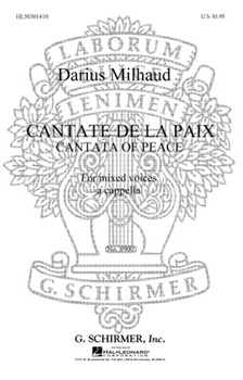 Cantate De La Paix Cantata Of Peace French/English by Milhaud Darius for SSAATTBB