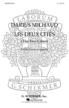 Les Deux Cites The Two Cities A Cappella French English by Milhaud Darius for SATB