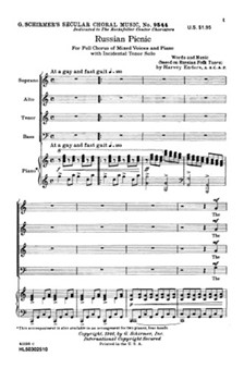 Russian Picnic by Enders Harvey for SATB