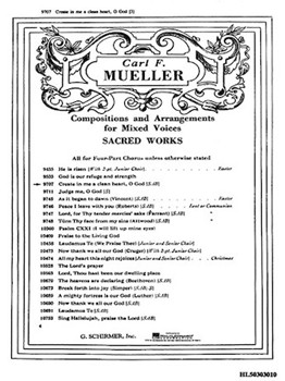 Create In Me A Clean Heart O God by Mueller Carl for SAB and Piano