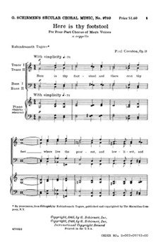 Here Is Thy Footstool B A Cappella by for TTBB