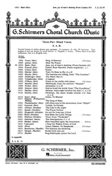 Jesu Joy of Man's Desiring by Bach Johann Sebastian - Deis Carl - for SAB