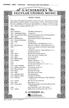 Little Innocent Lamb by Spirituals - Bartholomew M - for SATB a cappella