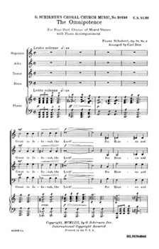 Omnipotence by Schubert Franz - Deis Carl - for SATB