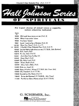 I Couldn't Hear Nobody Pray by Spirituals - Johnson Hall - for SATB